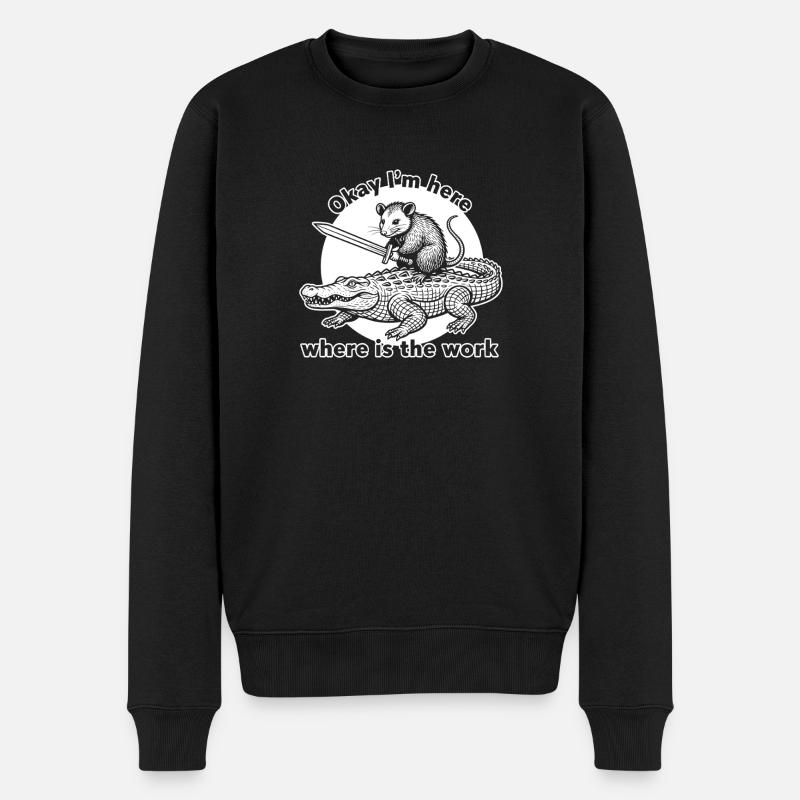 Panda Guitarist Crest - Pull Premium bio Homme - noir