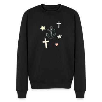 Motif d’étoile d’étoile de rêve en ancre - Pull Premium bio Homme - noir - Devant - Nico (187cm)