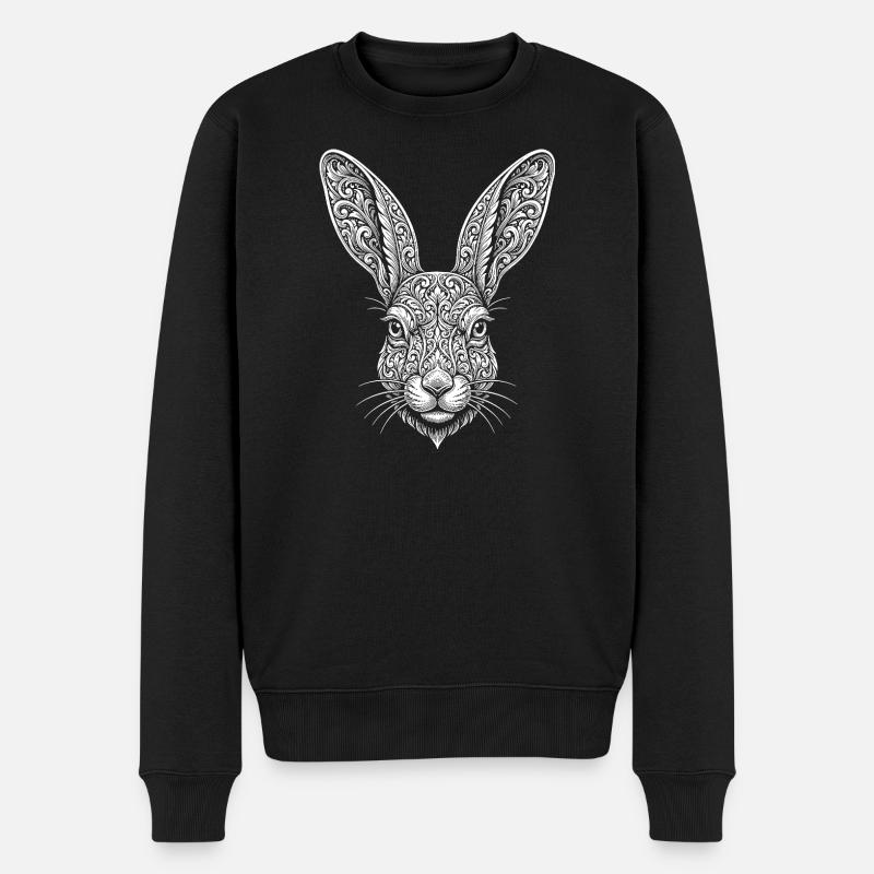 Hase - Männer Premium Bio Pullover - Schwarz