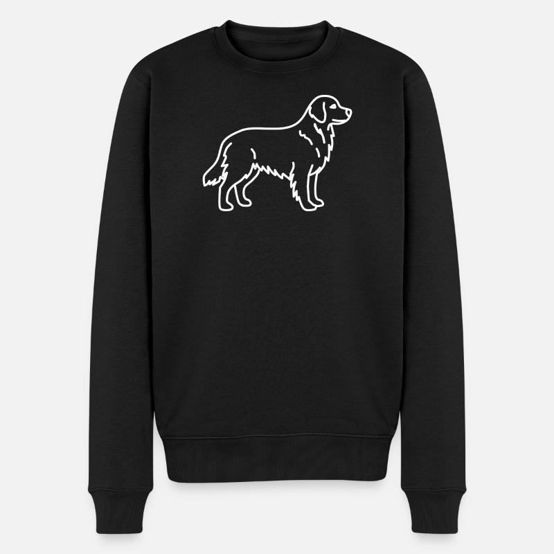 Golden Retriever Blanc - Pull Premium bio Homme - noir