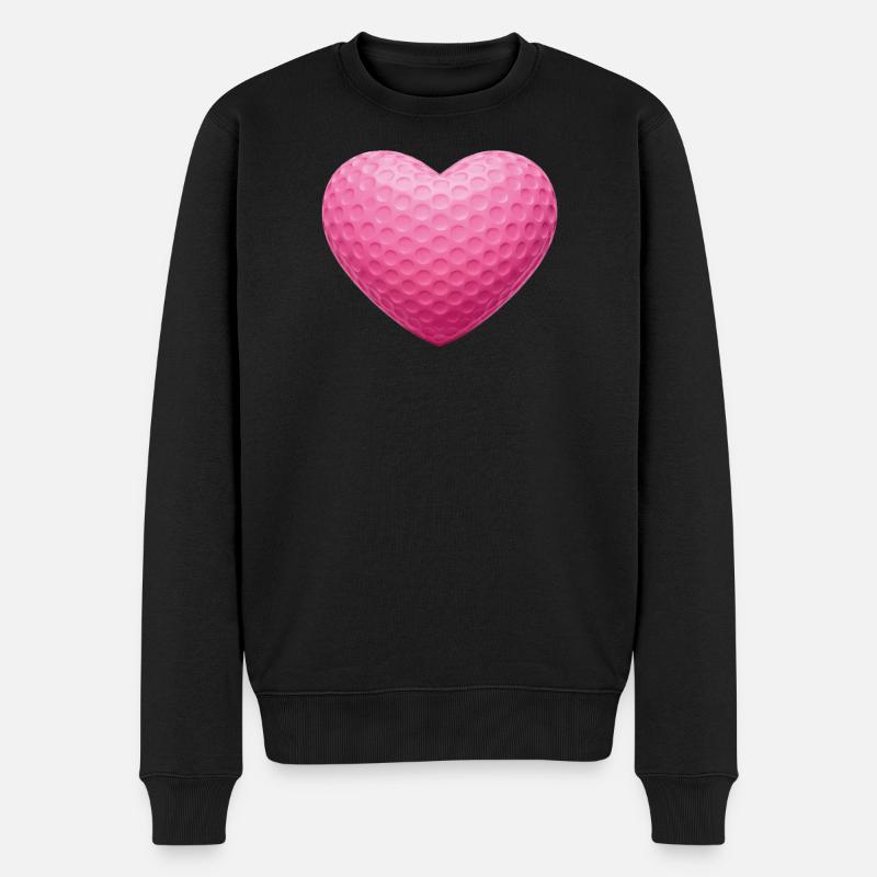 Texture de la balle de golf Pink Heart - Pull Premium bio Homme - noir