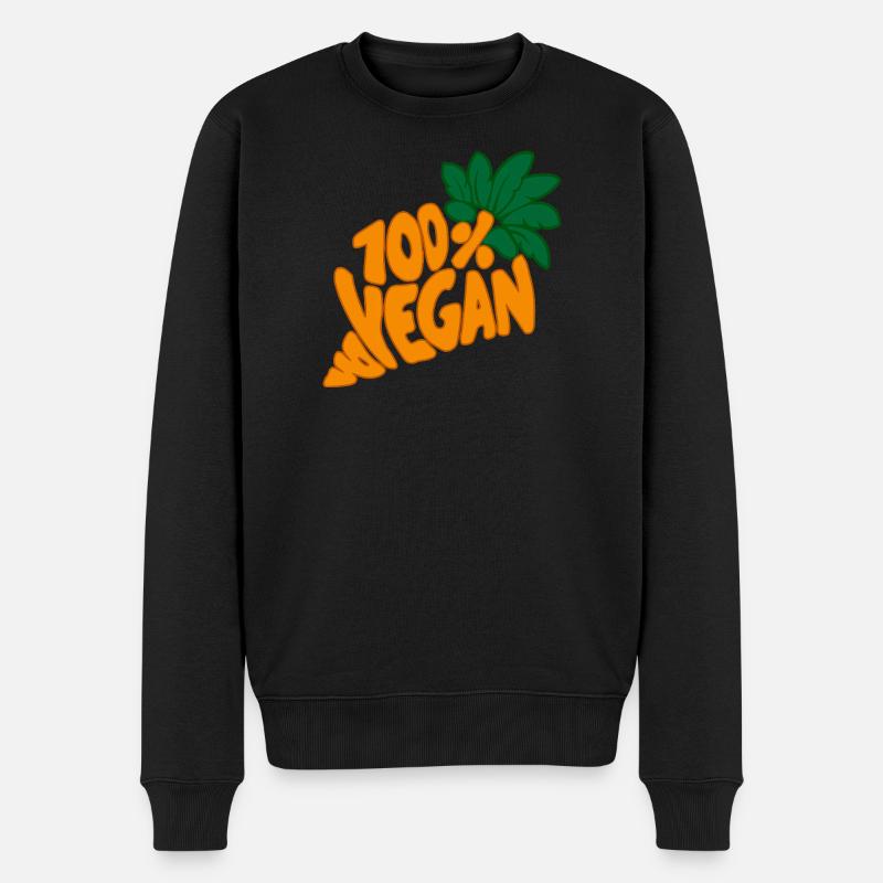 100% vegane Ernährung Ernährung Lustig - Männer Premium Bio Pullover - Schwarz
