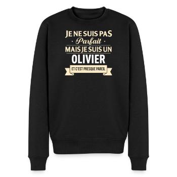 Je Ne Suis Pas Parfait Mais Je Suis Un Olivier ... - Pull Premium bio Homme - noir - Devant - Nico (187cm)