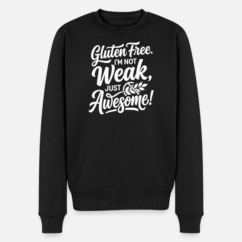Glutenfrei Weak Awesome Humor - Männer Premium Bio Pullover - Schwarz
