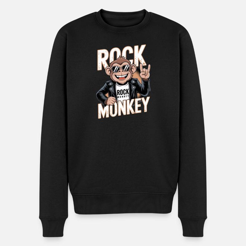Rock Monkey Monkey Rocker Solbriller Læderjakke - Økologisk premium-sweatshirt til mænd - sort
