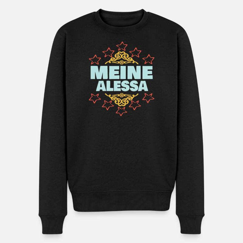 Ehefrau Alessa - Männer Premium Bio Pullover - Schwarz