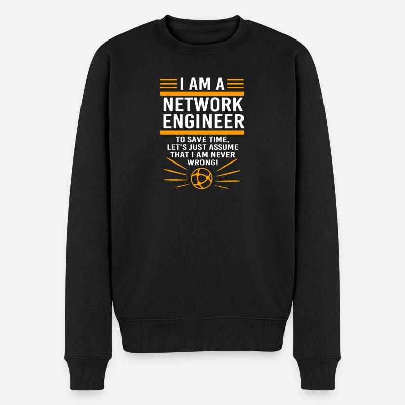 Netzwerk Informatiker Programmierer Admin - Männer Premium Bio Pullover - Schwarz