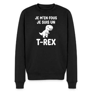 T-Rex insolent sur tee-shirt noir - Pull Premium bio Homme - noir - Devant - Nico (187cm)