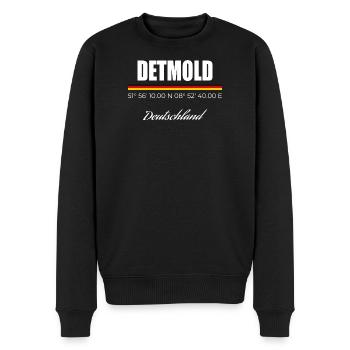Detmold - Männer Premium Bio Pullover - Schwarz - Vorne - Nico (187cm)