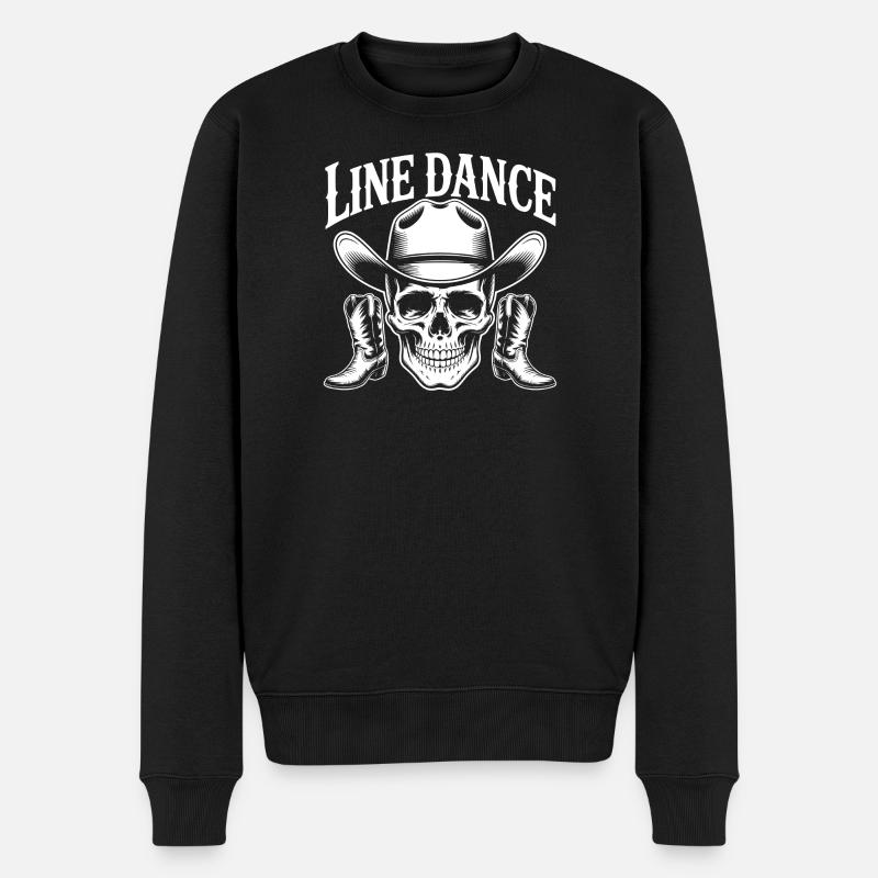 Teschio da Danza in Linea con Cappello da Cowboy - Maglione ecologico premium da uomo - nero