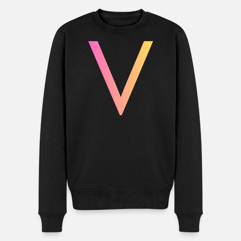 V - Männer Premium Bio Pullover - Schwarz