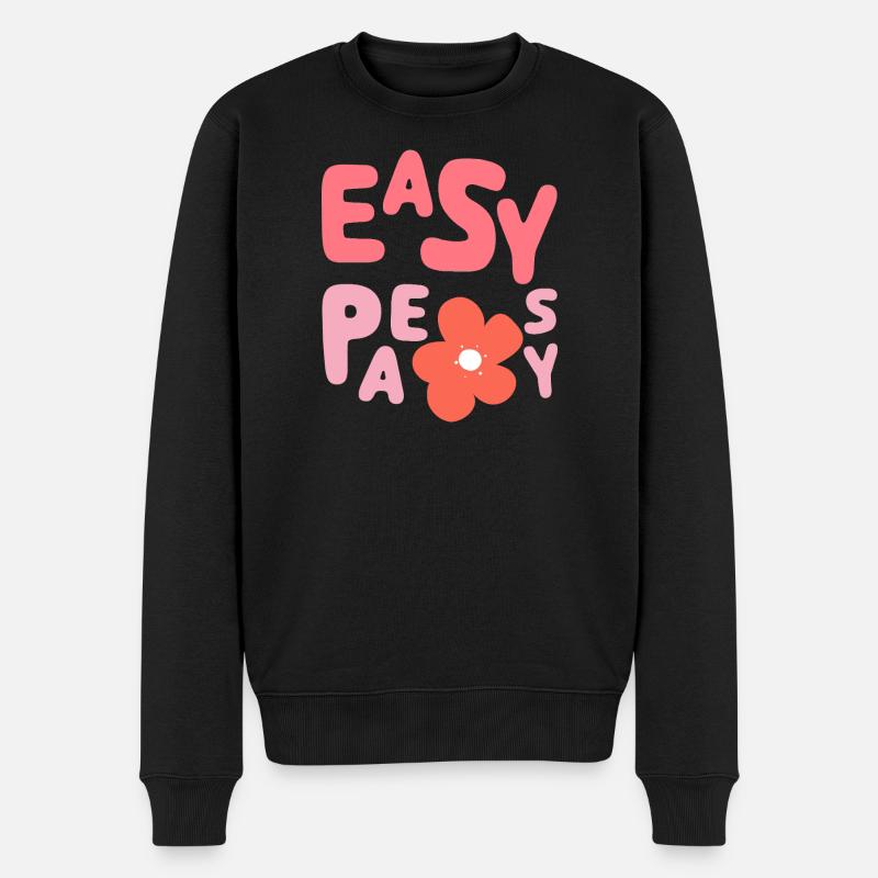 Easy Peasy Shirt – Cute Flower Aesthetic - Männer Premium Bio Pullover - Schwarz