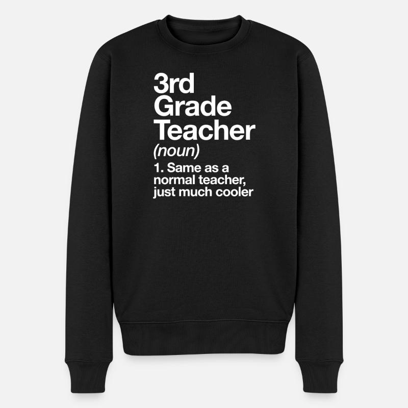 3. Klasse-Lehrer Humor-Tee - Männer Premium Bio Pullover - Schwarz