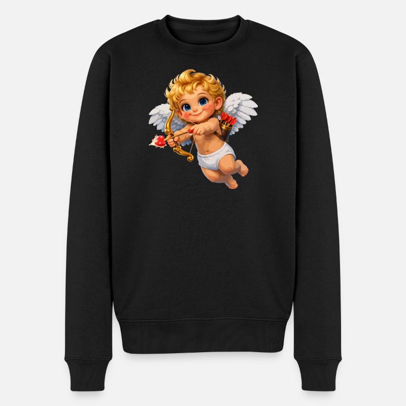 Cupidon avec Arc Flamme d’Amour - Pull Premium bio Homme - noir