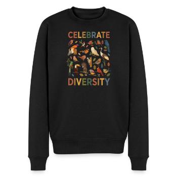 Vogel Vielfalt Natur Diversity Geschenk - Männer Premium Bio Pullover - Schwarz - Vorne - Nico (187cm)