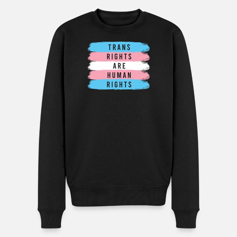 LGBTQ-Pride-Monat – Trans-Rechte sind Menschenrechte - Männer Premium Bio Pullover - Schwarz
