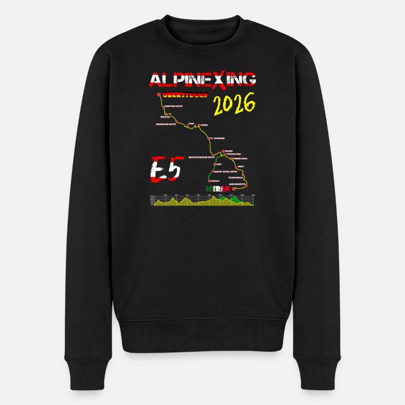 E5 Oberstdorf Meran 2026 - Männer Premium Bio Pullover - Schwarz