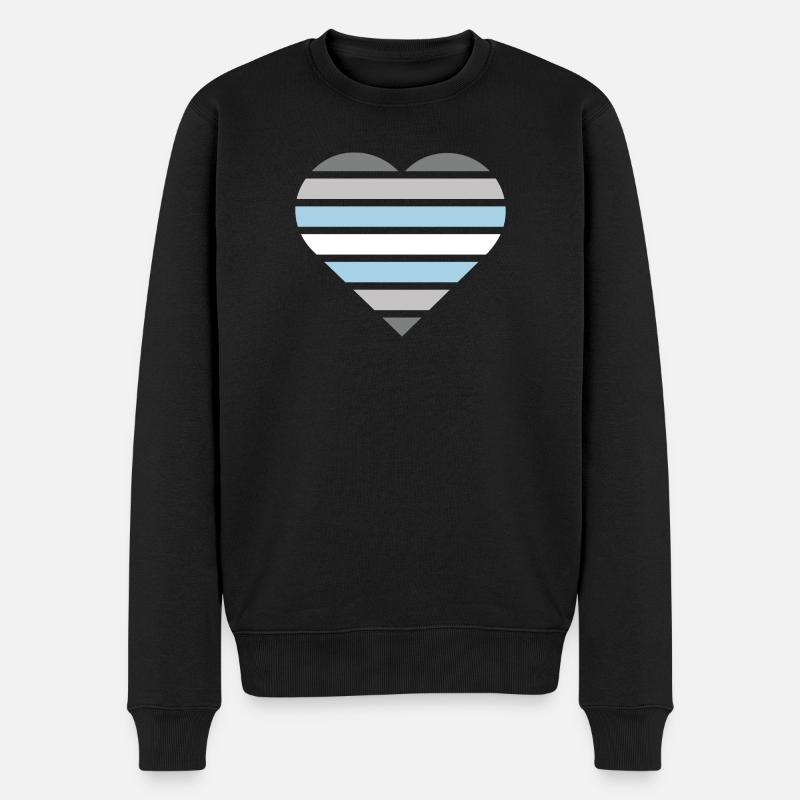 Pride Flag Heart · Demiboy - Männer Premium Bio Pullover - Schwarz