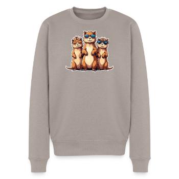 Sunglasses Meerkat Trio - Men's Premium Organic Jumper - taupe - Front - Nico (187cm)