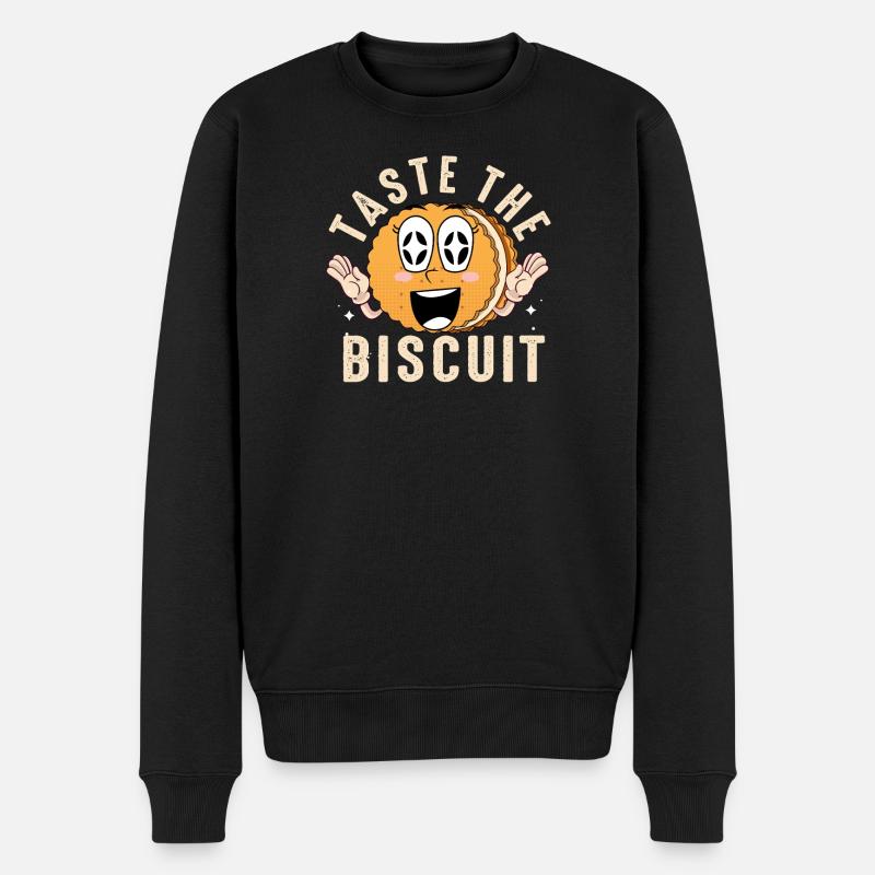 Probieren Sie das Keks-Maskottchen - Männer Premium Bio Pullover - Schwarz