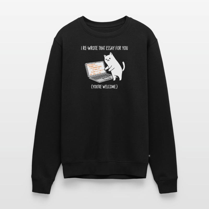 Code cat explains tasks Men's Premium Organic Jumper