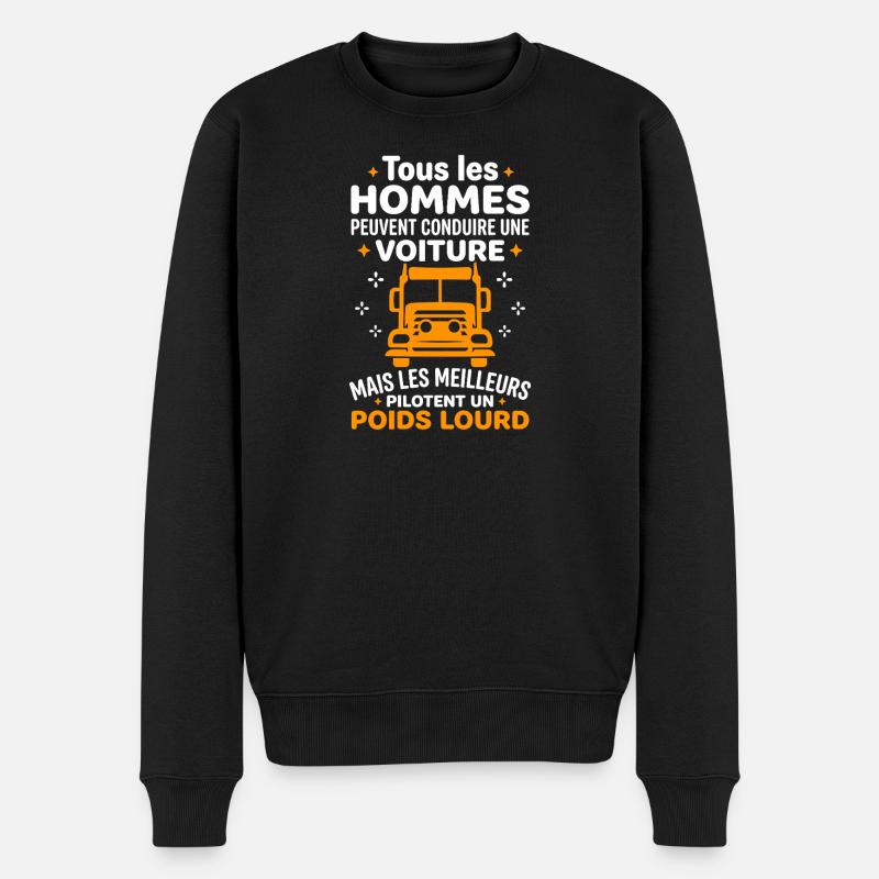 Les meilleurs pilotent un poids lourd - Pull Premium bio Homme - noir
