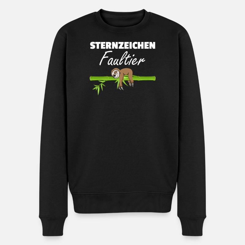 Sternzeichen Faultier Loading - Männer Premium Bio Pullover - Schwarz