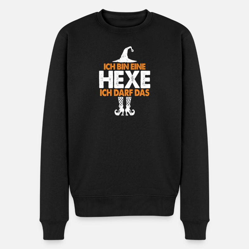 Ich bin eine Hexe, ich darf das - Männer Premium Bio Pullover - Schwarz