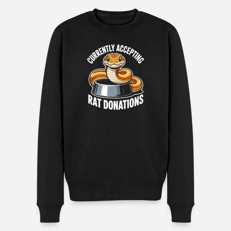 Rattenspenden gesucht | Königspython Humor - Männer Premium Bio Pullover - Schwarz