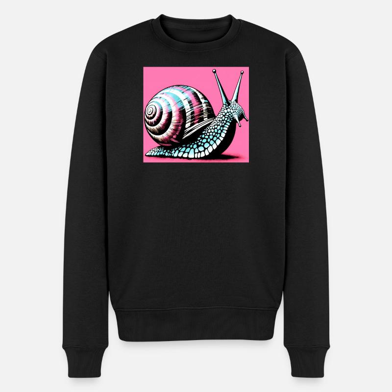 Schnecke - Männer Premium Bio Pullover - Schwarz