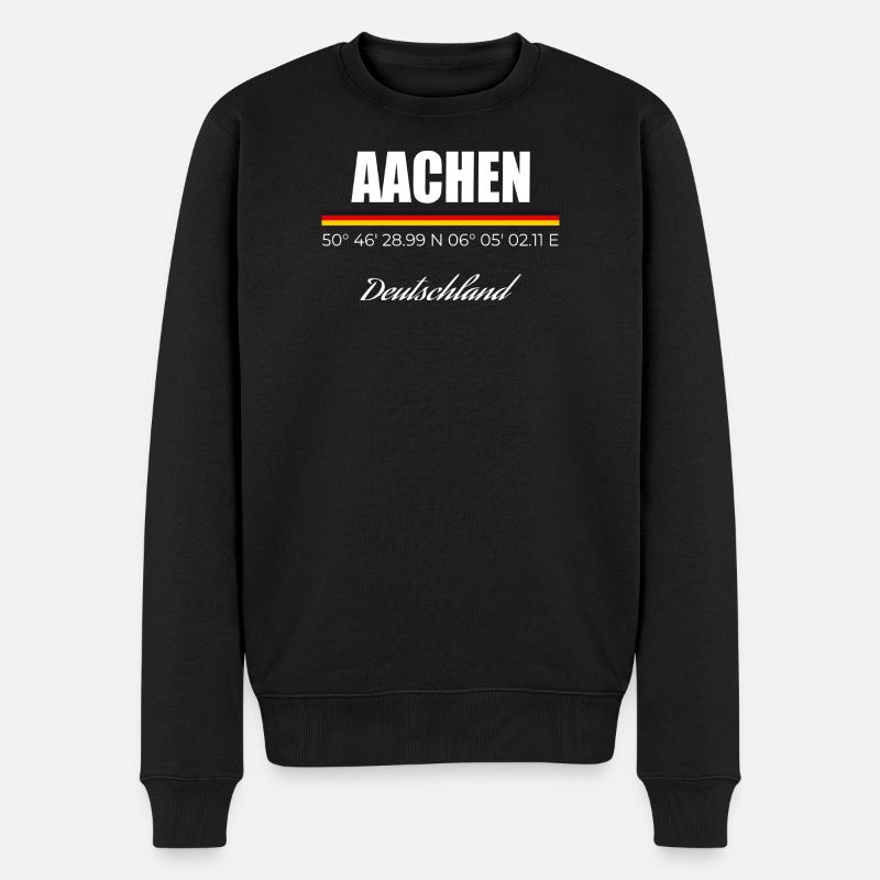 Aachen - Männer Premium Bio Pullover - Schwarz