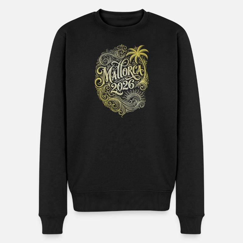Mallorca 2026 Urlaub - Männer Premium Bio Pullover - Schwarz