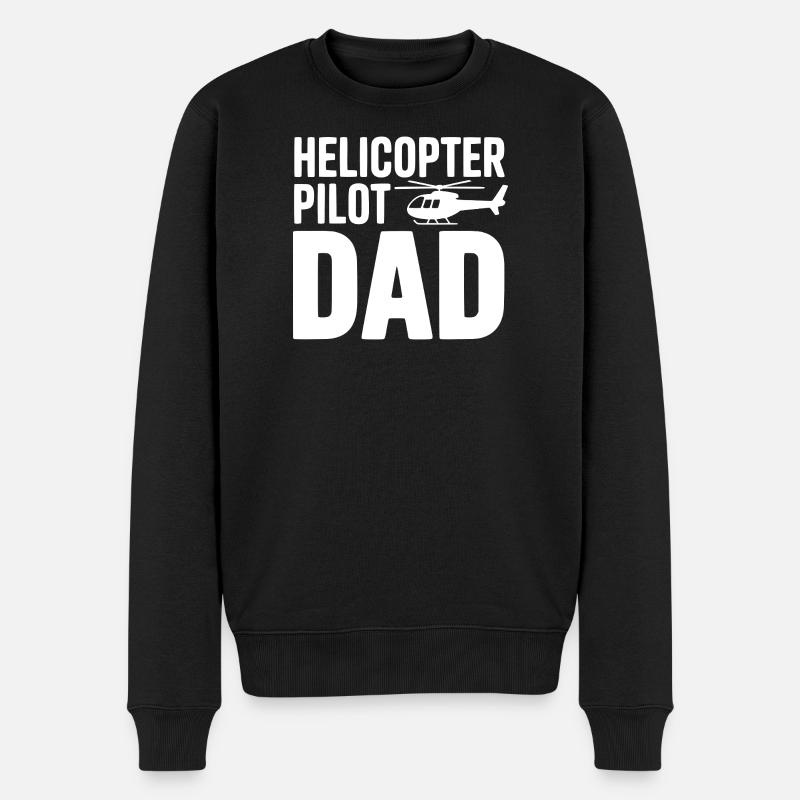 Père pilote d’hélicoptère - Pull Premium bio Homme - noir