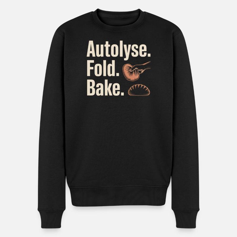 Autolyse Fold Backe Bread Kunst - Männer Premium Bio Pullover - Schwarz