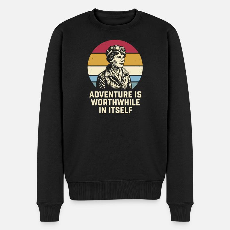 Amelia Earhart L'avventura vale la pena - Maglione ecologico premium da uomo - nero