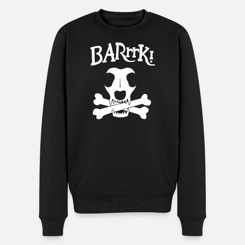 Piratenhund-Logo - Männer Premium Bio Pullover - Schwarz