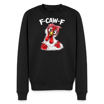 F-Caw-F poulet Humour adulte Coq drôle Fcawf - Pull Premium bio Homme - noir - Devant - Nico (187cm)