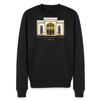 Moldau, Handzeichnung Nationalmuseum Chisinau - Männer Premium Bio Pullover - Schwarz - Vorne - Nico (187cm)