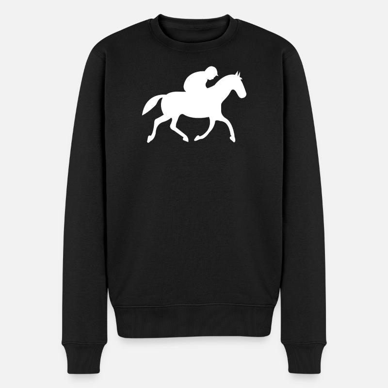 Pferde - Männer Premium Bio Pullover - Schwarz