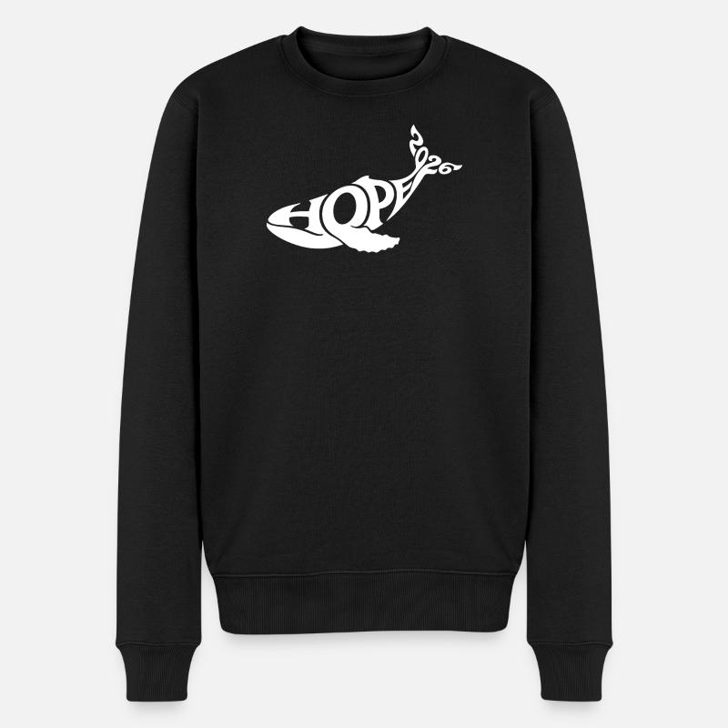HOPE THE WHALE - Pull Premium bio Homme - noir