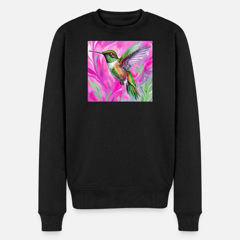 Kolibri - Männer Premium Bio Pullover - Schwarz