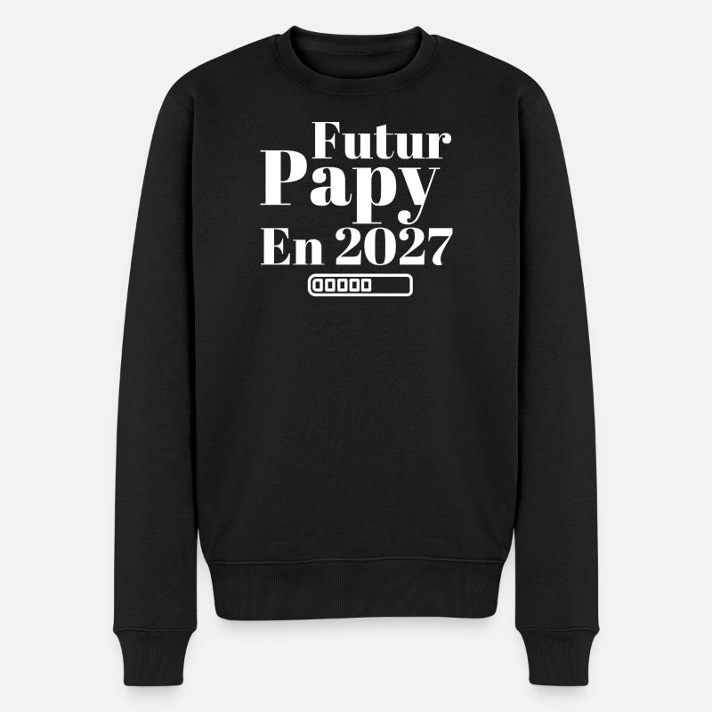 Zukünftiger Opa 2027 - Männer Premium Bio Pullover - Schwarz