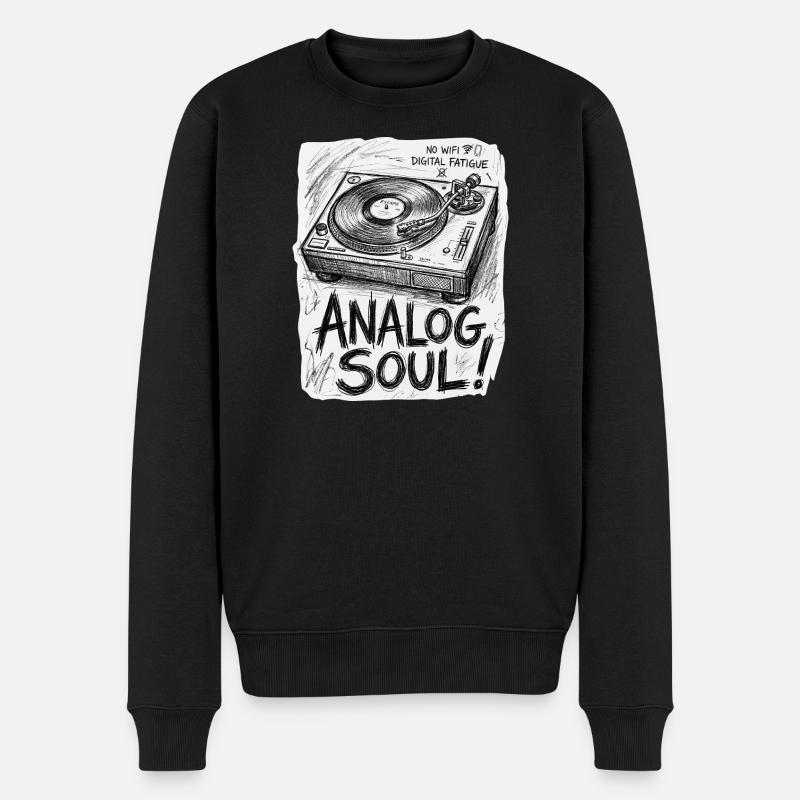 Analog Soul - Männer Premium Bio Pullover - Schwarz