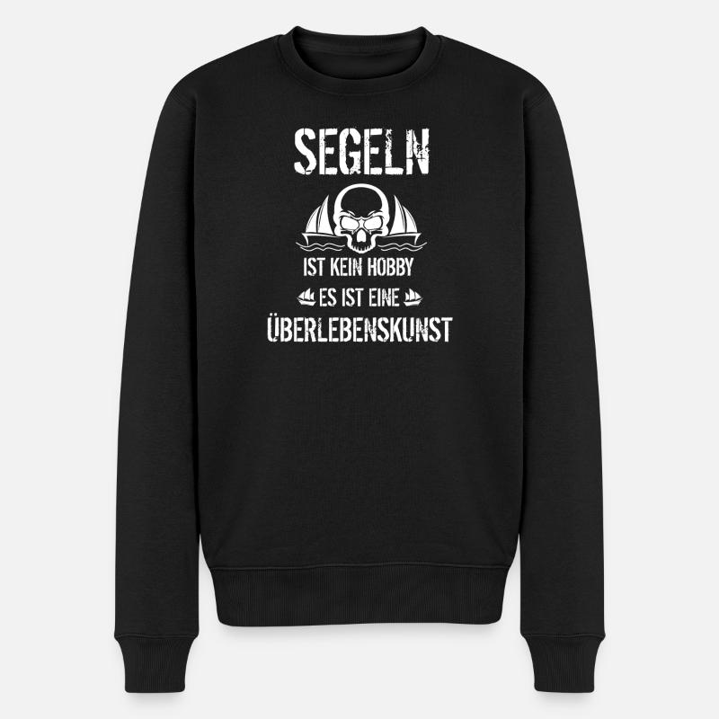 Segeln ist Überlebenskunst - Männer Premium Bio Pullover - Schwarz