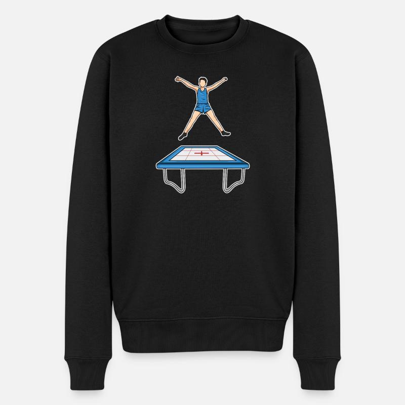 Lustiges Trampolin Kind - Männer Premium Bio Pullover - Schwarz