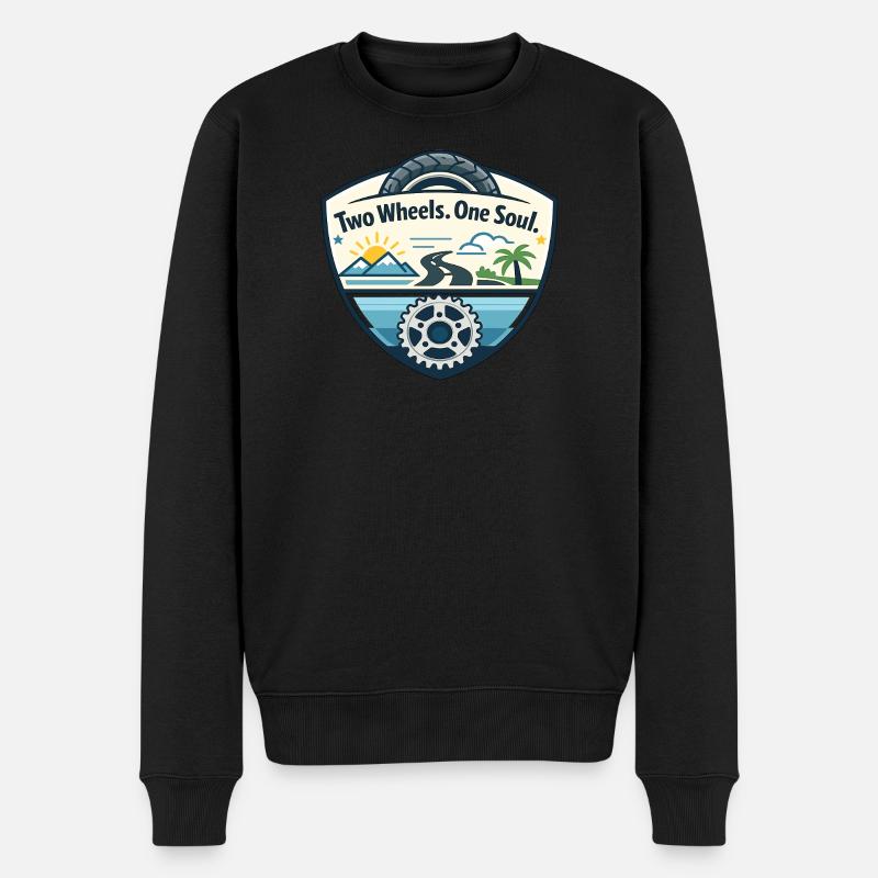 Zwei Räder, Eine Seele - Männer Premium Bio Pullover - Schwarz