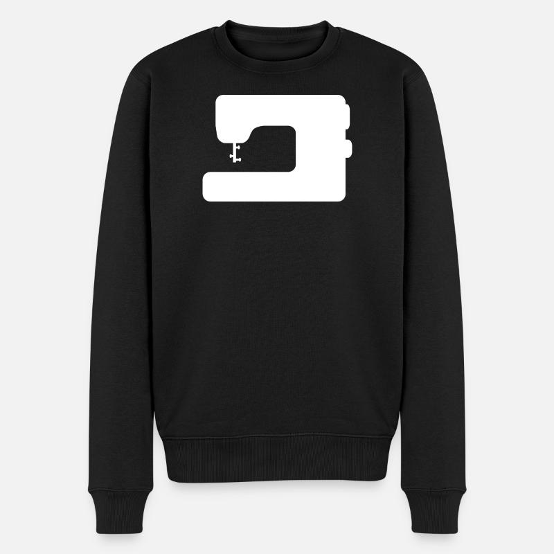 Nähmaschine - Männer Premium Bio Pullover - Schwarz