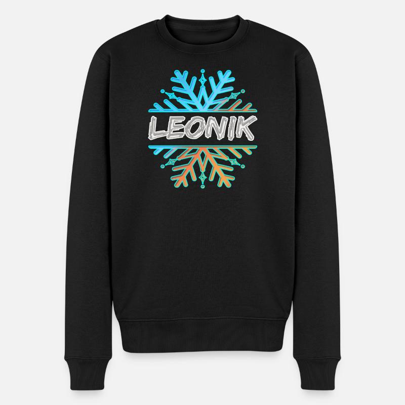 Geschenk für Leonik - Männer Premium Bio Pullover - Schwarz