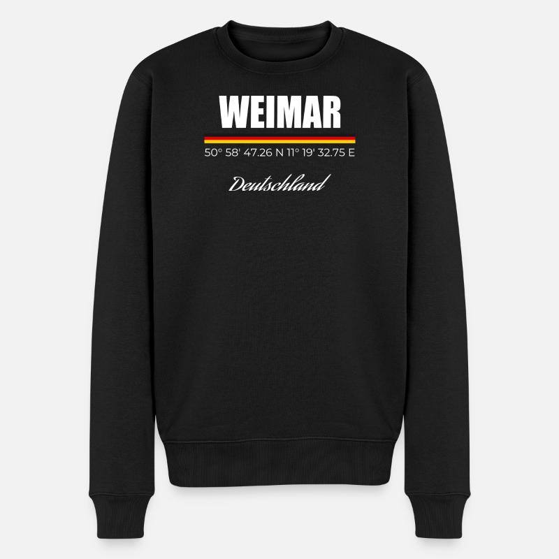 Weimar - Männer Premium Bio Pullover - Schwarz