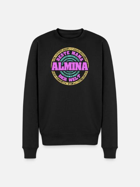 Beste Mama der Welt Allmina - Männer Premium Bio Pullover - Schwarz